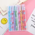 Ten-piece colorful gel pen set with BT21 character prints in a clear storage box - BT21 Theme Color Ink