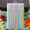 Set of 10 assorted cartoon animal gel pens in various pastel colors and patterns - Small Animal Style B Black Ink