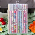 Set of 12 Hello Kitty themed retractable black ink gel pens in a clear storage box - Hello Kitty Black Ink