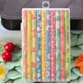 Set of 12 colorful floral pattern gel pens in a clear matte storage case for journaling - Birds and Flowers Style B Black Ink