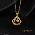 Detail of gold heart pendant with crystal inlay, mortarboard charm and engraved motto - "Strive" Character Doctoral Cap Heart Style (G)