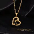 Macro shot of gold heart pendant with panda in graduation cap and You Did It engraving - Graduation Panda "You Did It" Heart Style (J)