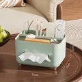 Elegant green tissue box organizer with gold accents and storage slots, 21x15x13cm - Multi-functional Standard / Luxury Green Gold