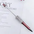 DIY beadable ballpoint pen in sparkling wine red with elegant white pearls and crystals - Coffee