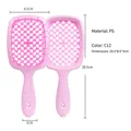 Pink hollow mesh hairbrush with honeycomb design for scalp massage and styling - Pink (8859C12)
