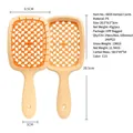 Hollow-out vented hair brush in light beige finish for detangling and scalp massage - Light Beige (8859C15)