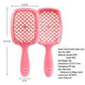 Pink hollow mesh hair brush with GPPS handle and TPEE teeth for easy detangling - Pink (8859C18)