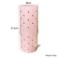Rosa PU-Leder Make-up Pinselhalter mit Steppmuster und Abmessungen von 21,5x8cm - Rosa Nietenvollbeimer