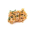 Artificial orange berry stamen cluster with green leaves for DIY gift box decor - Large Bag / Light Orange