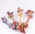 4-piece durable cotton rope dog chew toy set with colorful braided knots and tassels - 4-Piece Set Size L (Length 20cm) (B11201)