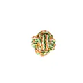 Three-color cotton rope chew ball toy in orange, green and white for dogs - Orange Green White Tri-Color Ball No.5 (B10405)