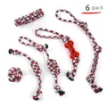 6 pack Christmas themed cotton rope dog toys for chewing and cleaning teeth - Assorted Mix 5 (B12305)