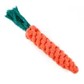 Carrot shaped cotton rope dog toy for dental cleaning and aggressive chewing - Orange Braided Carrot (B113201)