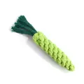 Green vegetable-shaped cotton rope dog toy for chewing, teething and interactive dental play - Light Green Braided Carrot (B113201)