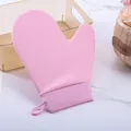 Pink self tanning applicator glove with purple elastic wrist strap and hanging loop - Upgrade Ribbed Cuff Mitt / Pink