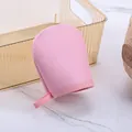 Soft pink self-tanning applicator mitt with synthetic texture and hanging loop - Upgraded Mini Finger Mitt / Pink