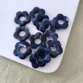 Blue marble 19mm acrylic flower beads for DIY handmade earrings and hair accessories - Deep Blue Marble