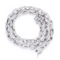Hip hop 8mm iced out square box chain necklace with shimmering silver-tone rhodium plating - 16inch Silver
