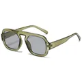 Classic aviator sunglasses with olive green transparent frame and grey lenses - Olive Green Frame Gray Lens