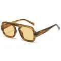 Vintage tortoiseshell oversized sunglasses with leopard print frame and yellow lenses - Yellow Stripe Champagne Lens