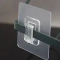 Adhesive wall mount patch with transparent U-shaped claw hook for shelf hanging - 7*7cm Flat Iron Clip / Clear