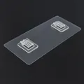 Strong adhesive transparent double hook patch for hole-free shelf mounting on walls - 6*14cm Flat Iron Clip / Clear