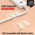 Transparent cable organizer with enlarged adhesive pad for drill-free wire management - 4*6cm Cable Organizer / Clear