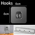 Transparent strong adhesive claw buckle hook 6x6cm for wall mounted storage racks - 6*6cm Single Hook (75 Silk Acrylic) / Clear