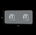 Adhesive shelf replacement hook in grey PVC with double hooks measuring 14x6cm - 6*14cm Double Hook (75 Silk Acrylic) / Clear
