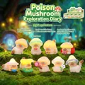 Luminous cat mushroom blind box figurines set in forest scene for desktop decor - -492 Poisonous Mushroom Exploration Diary Box 8 / Random
