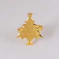 Detailed view of a gold Christmas tree napkin ring with layered texture and star topper - Smooth Christmas Tree