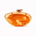 Elegante pochette in acrilico arancione semitrasparente con sacchetto interno in raso - Arancione