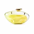 Pochette da sera minimalista in acrilico giallo brillante con chiusura a ciottolo dorato - Giallo