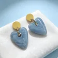 2605009a Blue Heart Earrings