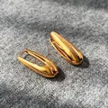 Minimalist teardrop gold earrings with high polish finish in a pair set - Gold