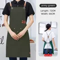 Army green waterproof canvas apron with adjustable cross back straps and pockets - A11 Style/Cross Back / Army Green