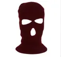 Three-hole knitted balaclava mask in deep burgundy for winter outdoor warmth - 3-Hole Knit / Burgundy
