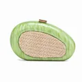 Chic shell-shaped green marble acrylic clutch with gold clasp for formal weddings - Light Green