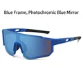 Blue frame sports sunglasses with blue mirror lenses for cycling and outdoor racing - Blue Frame Blue Mirror Lens