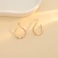 Elegant gold curved minimalist stud earrings with a polished metallic finish - E2085-3 Streamline Arch Style / Gold