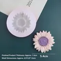Sunflower silicone mold for resin or chocolate with pink and purple flower sample - Sunflower Without Hole / Translucent