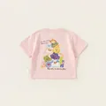 Short sleeve cotton t-shirt for boys in light pink with colorful cartoon back print - 80 / Pink