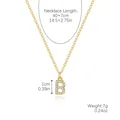 Verfijnde gouden ketting met een met zirkoon bezette letter B hanger voor dames - Goud - Letter B (Ingelegd met Zirkoon)