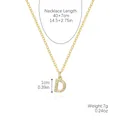 Goudkleurige ketting met hanger van letter D met glanzende zirkonia en verstelbaar slot - Goud - Letter D (Ingelegd met Zirkoon)