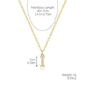 Minimalist gold-plated letter I pendant necklace with zircon stones and size specifications - Gold - Letter I (Zircon Inlaid)