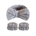 Headband And Wristbands Set Gray