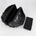 Black large capacity makeup brush organizer with multi-compartments and transparent window - Black Double Layer Folding Divider Style