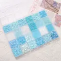 DIY jewelry making kit with blue and white beads in a 24-grid organizer box - Light Blue Mix
