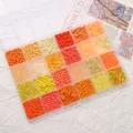 DIY jewelry making kit with warm color beads in a 24-compartment storage box - Orange Series