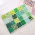 DIY jewelry kit with green beads in 24-grid organizer for bracelets and necklaces - Green System